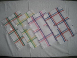 high quality 100% Cotton rectangle Embroidered Checks tea towel