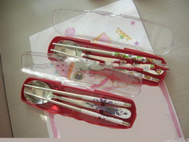Wholesale stainless steel dinnerware sets chopsticks and soup ladle