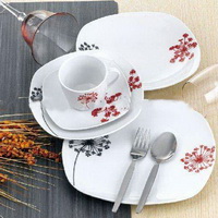 square flower porcelain dinnerware set