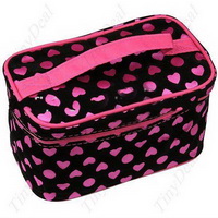 Wholesale Girls Makeup Bag w/ 4 Brush Holders& 1 Mirror