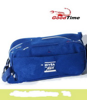 Wholesale LOGO printed dark blue color Men's Makeup Bag