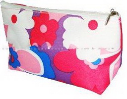 Wholesale big flowers printed colorful beautiful makeup bag