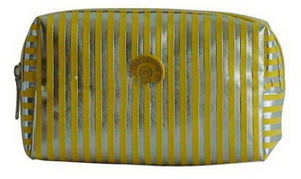 Wholesale Nylon material stripe pattern design ladies' makeup bag