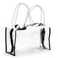 Wholesale Transparent black zipper design good quality pvc makeup bag