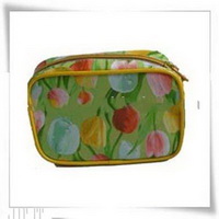 Wholesale rectangle shape printed floral pattern makeup bag