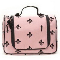Wholesale elegant design pink color Microfiber makeup bag