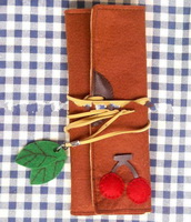 Wholesale natural design 200*190 mm DIY product felt makeup cosmetic bag