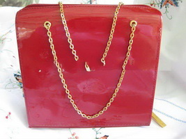 Wholesale chain decoration red color Rare Makeup Bag Case Zippered