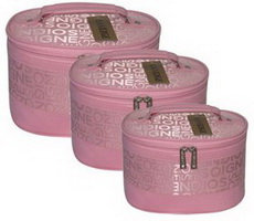 Wholesale Pink color Printed dressing cosmetics makeup bag