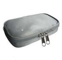 Wholesale grey color zipper design promotional makeup bag