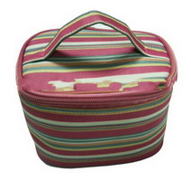 Wholesale portable rainbow strip pattern microfiber Makeup Bag