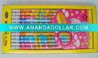 Wholesale wooden pencil with eraser set