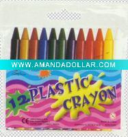 Wholesale 12-color platic crayon set