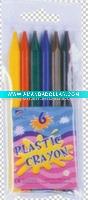 6-color platic crayon set