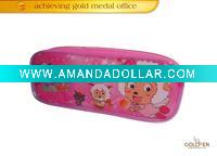 Wholesale Pink Carton PVC zippered Pencil Bag For Children