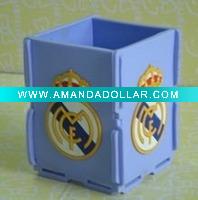 Wholesale Soccer PVC Pencil Vase/Football Team Pencil Container