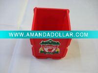 Wholesale Soccer PVC Pencil Vase/Football Team Pencil Container