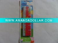 Wholesale animal 6pcs wooden pencil set