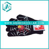 Wholesale Fashionable spider web black and white fibre glove