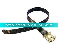 Wholesale Lot of 600 New PU Leather Black Belt Metal Buckle