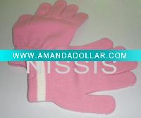 Knitted glove, magic knitted glove, pvc dotted glove,fashion glove