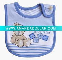 (OT944437) 100% cotton baby bib/bibs with bear embroidery