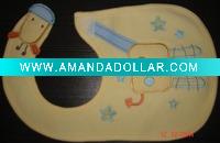 Wholesale 100%cotton embroidered non-disposable baby bib