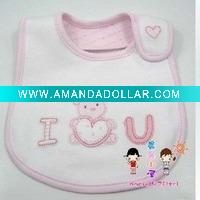 Wholesale 100% cotton non-disposable emmbroidered bib