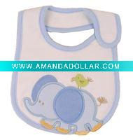 Wholesale lovely design 100%cotton baby bibs ,baby wear
