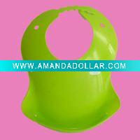 Wholesale plastic baby bib (green color)