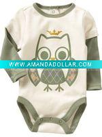 Wholesale organic cotton baby rompers/infant creepers