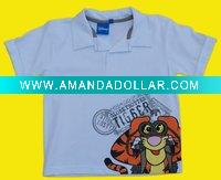 Wholesale baby shirt (llprg-2) white with a tiger print