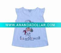 Wholesale baby clothes baby shirt with a girl print on the front