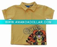 Wholesale baby wear baby shirt (llp4g-1) yellow with a tiger print