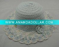 Wholesale crochet baby hat/plain straw hat/folding straw hat