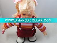30cm leather vest walk doll