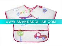 Wholesale short sleeve plastic printing infant bib