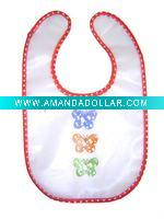 Wholesale sleeveless washable printed plastic infant bib