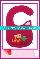 Wholesale TOP quality 100% cotton colorful & cute baby bibs Non-Toxic PVC Waterproof Coating