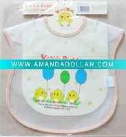 environmental EVA printed baby bib with velcro and gingham piping