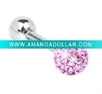 Wholesale Crystal Tongue Rings ,Diamond Body Jewelry