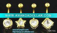 Wholesale glod plating belly ring/belly ring/navel ring/navel belly jewelry/body piercing jewelry
