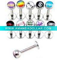 colorful stainless steel lip ring