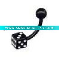 Wholesale Fashion Black Dice Navle Piercing(WS494)