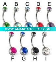 Wholesale (WS639)Fashion 316L stainless steel navel body piercing jewelry