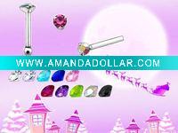 Wholesale fashion 316L stainless steel nody jewelry rainbow nose jewelry