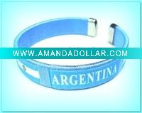 Wholesale Argentina sport knitting bracelet with flag for promotion