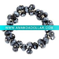 Wholesale Glass beads and crystal stretch bracelet JBS2625-2