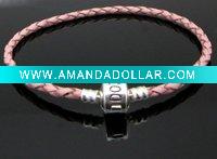 Jewerly Leather Bracelet , Pandor Bracelet Leather Chain PB16