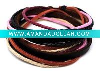 Wholesale snap fastener leather bracelet C0015